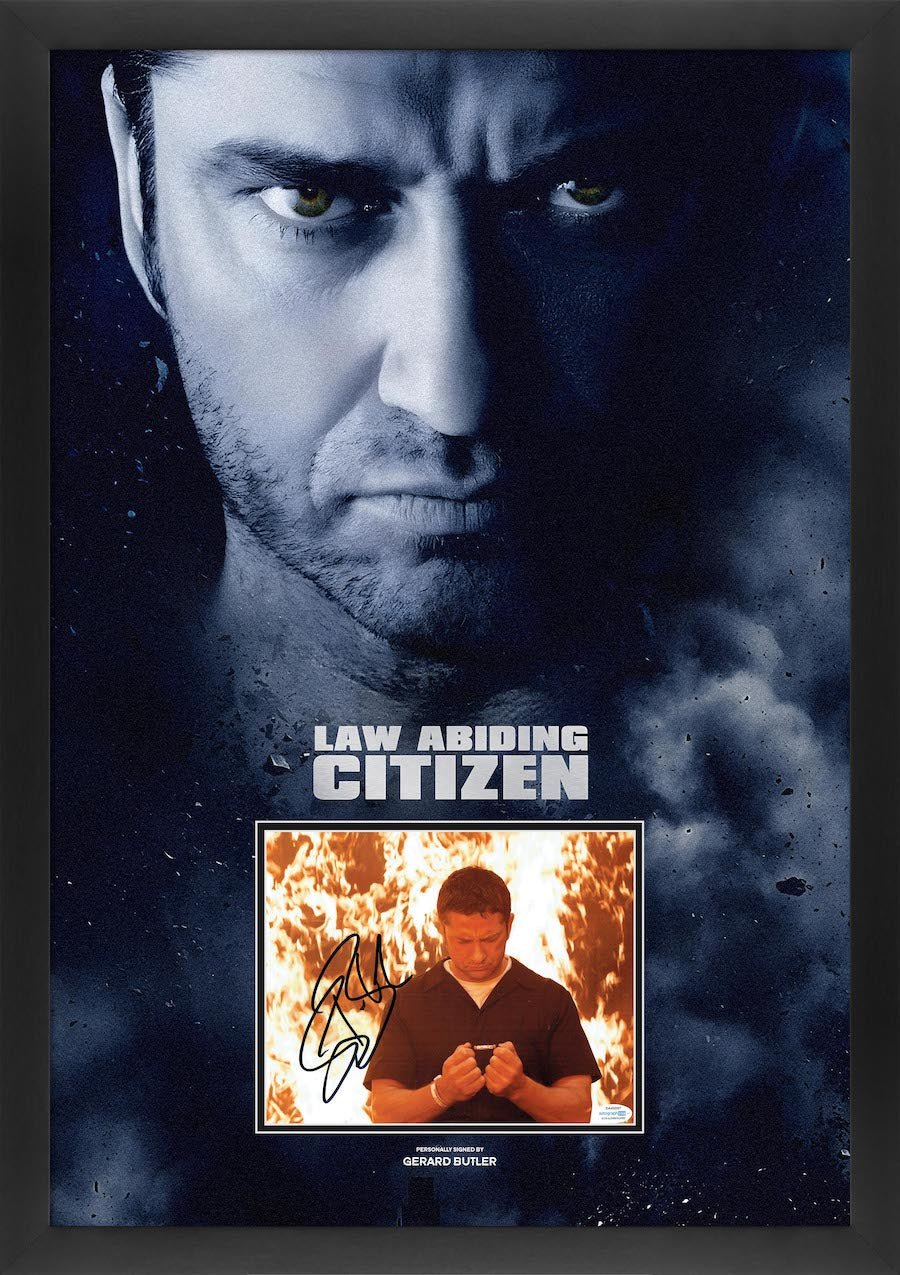 Law Abiding Citizen Photograph Framed Display Signed by Gerrard Butler - Memorabilia Framers Shop